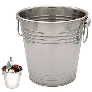 Imagem de Balde de Gelo Inox 4,5 Litros Bebida Cerveja Drink Festa Aniversario E