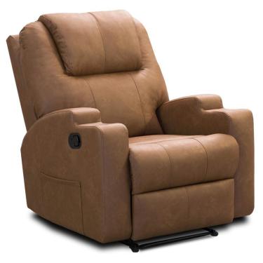 Imagem de Poltrona Do Papai Retrátil Reclinável Com Porta-copos Celina F04 Couríssimo Marrom - Lyam Decor