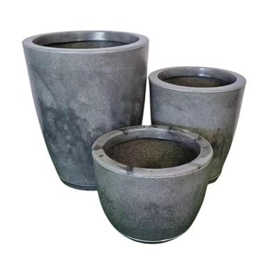 Imagem de Kit 3 Vasos para Plantas Decorativo Luxo Efeito Marmorizado