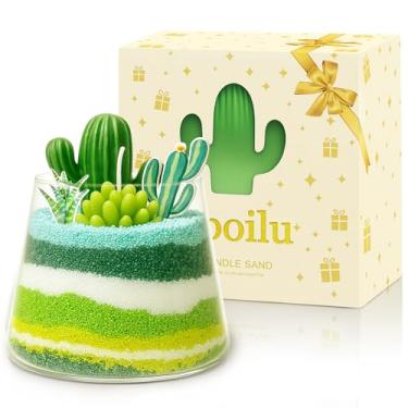 Imagem de Spoilu Velas peroladas de areia - presente de velas suculentas de cacto, presente de aniversário, kit de fabricação de velas DIY para casamentos, chás de bebê, dia dos namorados, inauguração de casa