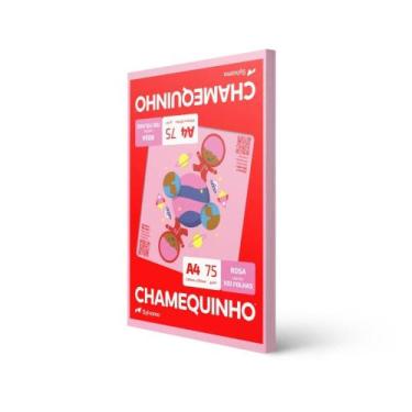 Imagem de Papel Sulfite A4 Colorido Chamequinho 75G Rosa - Pacote com 100 Folhas