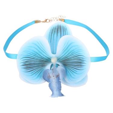 Imagem de PATIKIL Colar gargantilha de orquídea borboleta, colar de flor de borboleta para mulheres, corrente de corda longa ajustável, One Size, Algodão, Âmbar