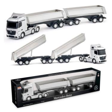 Imagem de Brinquedo Caminhão Carreta Dupla Mercedes Actros Rodotrem Basculante G