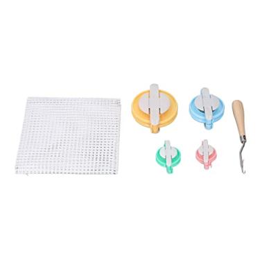 Imagem de Acouto Kit de Malha de Gancho para Tapete Durável para Fabricação de Carpetes - Conjunto Completo de Agulhas de Perfuração Com Pano de Grade, Agulha de crochê de Metal, Cabo de Madeira e 4 Teares de tricô - Amantes de Tapetes Perfeitos