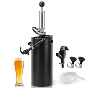 Imagem de Sistema de torneira de mini barril de 3,628 g, mini barril de 3,6 L, sistema de dispensador de cerveja pressurizado Growler barril de cerveja para festa de cerveja artesanal, acampamento, piqueniques