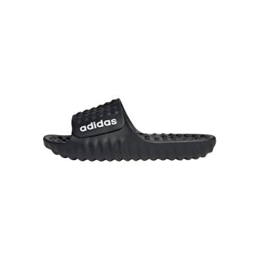 Imagem de adidas Sandália Adissage 360rec unissex para adultos, Núcleo preto/branco/preto, 9 Women/8 Men