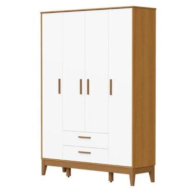 Imagem de Guarda Roupa Infantil Flip 4 Portas Branco Acetinado Savana - Reller