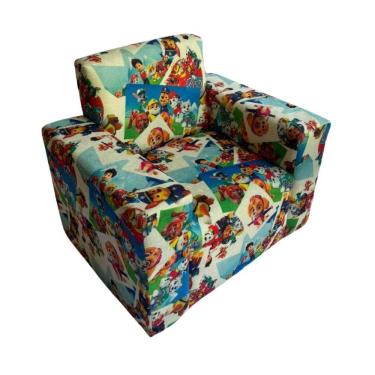 Imagem de Mini Sofa Infantil Poltrona Criança Estofado Com Personagem Patrulha Canina