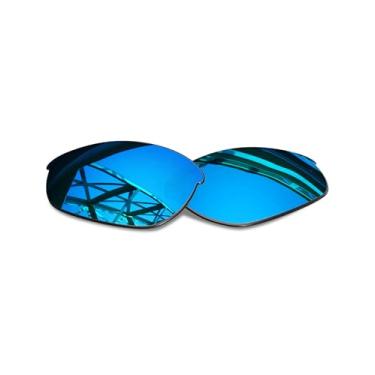 Imagem de SmartVLT Lentes de reposição masculinas para óculos de sol Oakley Half Jacket – Mais opções, Policarbonato revestido com ar polarizado azul gelo, One Size