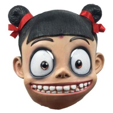 Imagem de Máscara facial completa de látex com capacete Nezha Birth of the Demon