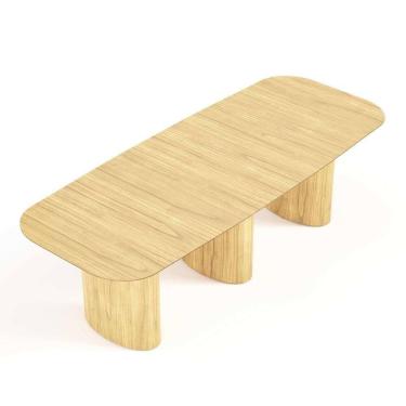 Imagem de Mesa De Jantar Orgânica Tivoli 320cm X 110cm 10 Lugares Lamina Cinamomo Damasco