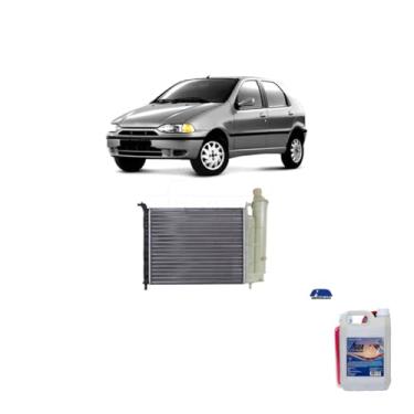 Imagem de Kit Radiador Palio 1.0 96> + Aditivo Radiador Radiex Rosa Pronto Uso + Agua Desmineralizada 5L