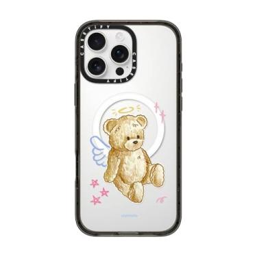 Imagem de CASETiFY Capa Impact para iPhone 16 Pro Max [proteção contra quedas de grau militar de 2,5 m 4X/compatível com Magsafe] - Urso de pelúcia anjo - preto transparente