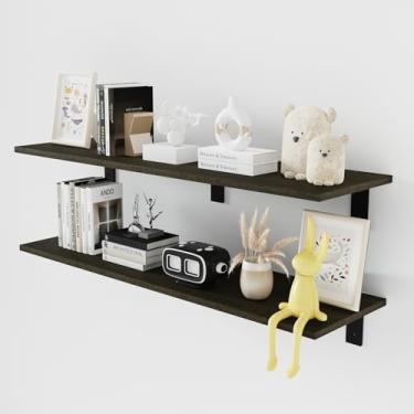 Imagem de Elehome Tábua de prateleira flutuante para parede de 1,5 cm – sem suportes – 91,4 cm C x 25,4 cm L x 1,5 cm T Prateleiras flutuantes de madeira melamina cinza para banheiro, cozinha e sala de estar