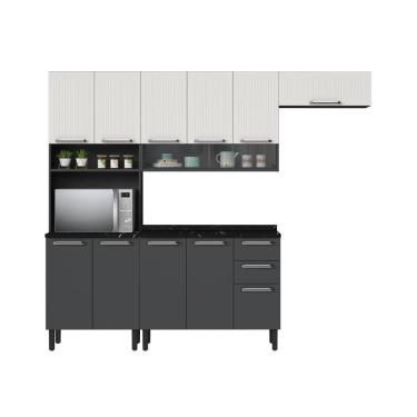 Imagem de Armário De Cozinha Completa Itatiaia Midi Pop Art I3 - Grafite-branco - 4 Peças