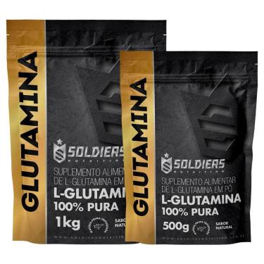 Imagem de Kit: Glutamina 1Kg + Glutamina 500g - 100% Pura Importada - Soldiers Nutrition-Unissex