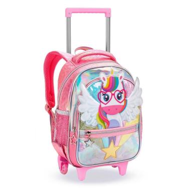Imagem de Mochila De Rodinha Menina Escolar Bolsa Feminina Unicornio-Feminino