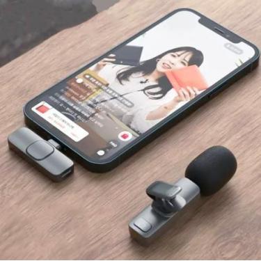 Imagem de Lapela Profissional Compatível c/ Iphone Sem Fio - Wireless Microphone