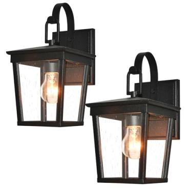 Imagem de ALVIME LIGHTING Luminária De Parede Externa Alvime, Arandela À Prova D'Água E Para Todas As Condições Climáticas, Lanternas Externas, Varanda Entrada, Quintal, Pátio, Garagem, Vidro Transparente Pre