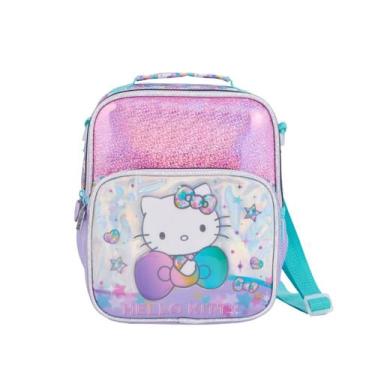 Imagem de Lancheira Térmica Hello Kitty Infantil Escolar Meninas Dupla, Lilás