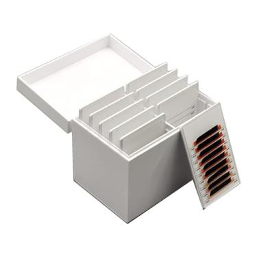 Imagem de Caixa de armazenamento de extensão de acrílico de 10 camadas para olhos para enxerto de cílios compactos, organizador de maquiagem, suporte de palete de cola para cílios postiços com 10 paletes