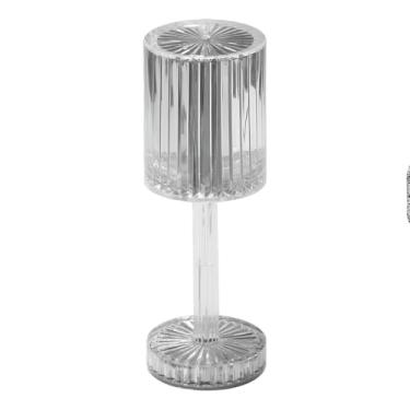 Imagem de Luminária LED Abajur Acrílico Transparente Recarregável, 24x8.5cm, 5W Bivolt, USB, Luz Ajustável, 2000mAh