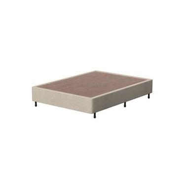 Imagem de Base Box Casal Probel Guarda Costas Vitality Revestida em Tecido Suede 26x188x138cm - Marfim