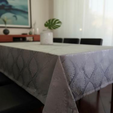 Imagem de Toalha de Mesa Retangular 160 x 320 Jacquard Cinza 58% Algodão 42% Poliester