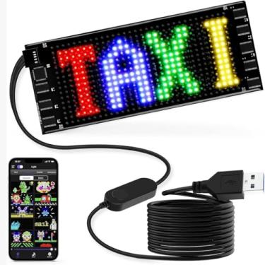 Imagem de Painel Led Letreiro Matriz Digital Bluetooth Flex Carro 5v 170mm x 70mm