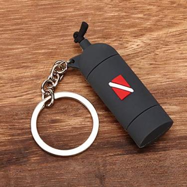 Imagem de KIMISS Mini Chaveiro de PVC Com Tema de Mergulho Com Cilindro de Ar, Chaveiro Exclusivo Com Design Leve, Ideal para Organizar Chaves, Clipes para Bolsas e Mochilas, Opções, Cinza, Vermelho (#1)