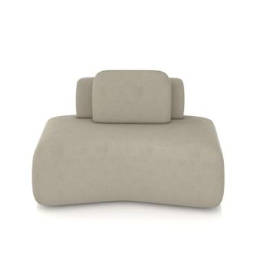 Imagem de Sofá Ilha Sala de Estar Dakota 174cm Modulado Encosto Almofada Solta Veludo Bege G33 - Gran Belo