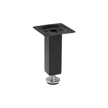 Imagem de Kit 4 Pés Para Móveis Preto Regulável Quadrado 10cm / 15cm(10cm (100mm))
