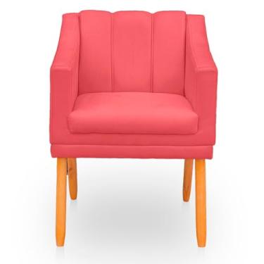 Imagem de Poltrona para Sala Moderna e Reforçada - Estofada em Suede Confortável, Ideal para Ambientes Domésticos (Rosa)