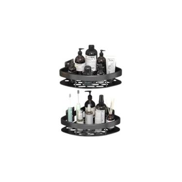 Imagem de Prateleira de Canto em L, Alumínio, Preta, 21x28x5cm, Multiuso, 2 Unidades