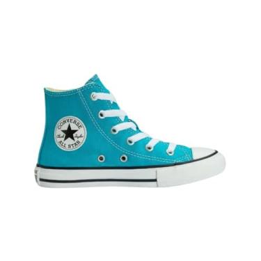 Imagem de Tênis Converse All Star Infantil Hi - Cano Médio, Original, Confortável, Ideal para o dia a dia, Estilo Clássico (Turquesa, BR, Criança de 9 a 12 anos, Numérico, 31)