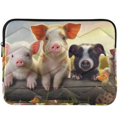Imagem de Capa para notebook com estampa de animais fofos, animais de fazenda, universal, 13 a 14 polegadas, acessórios de computador para Macbook Pro, capa de 14 polegadas