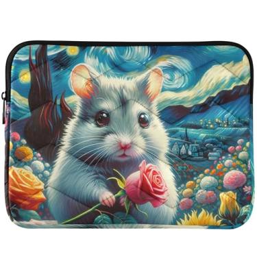 Imagem de Capa para notebook Hamster Noite estrelada fofa capa para notebook colorida universal 13 capa para laptop 14