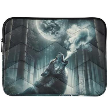 Imagem de Capa para notebook com estampa Wolf Howling para MacBook 13 polegadas, capa fofa para laptop de 33 a 35 cm, universal
