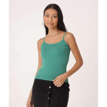 Imagem de Blusa Regata Feminina Canelada Sem Costura Marisa-15494, Verde, PP