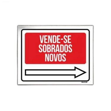 Imagem de Placa Sinalização - Vende-Se Sobrados Novos Direita 18X23