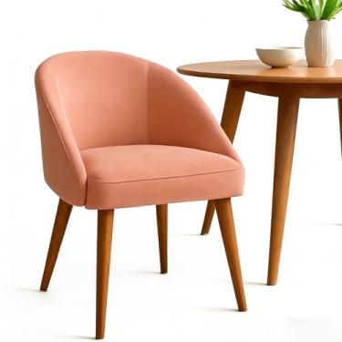 Imagem de Kit 2 Cadeiras de Jantar e Sala de Estar Lua - Decorativas Poltronas Estáticas, Ideal para Salão, Quarto e Recepção Residencial, Elegantes e Confortáveis (KIT 2 TERRA COTA)