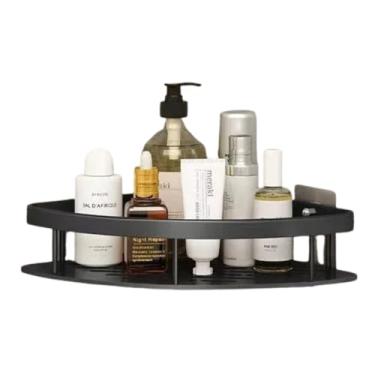 Imagem de Suporte Prateleira com Alto Adesivo Sem Furo Metal Inoxidável Shampoo Sabonete Perfume Cozinha Lavanderia Multiuso Estante Nicho Preto Sem Furadeira Instalação Fácil Resistente Moderna PrimeZA