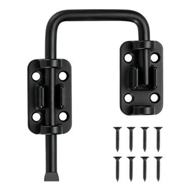 Imagem de Trava de porta deslizante Trava de metal de 6 cm para porta janela, celeiro, jardim, instalação de 90/180 graus, parafuso deslizante, ferragens de substituição (1 peça)