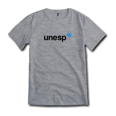 Imagem de Camiseta Unesp Algodão Premium Malha 100%, XG, Cinza mescla