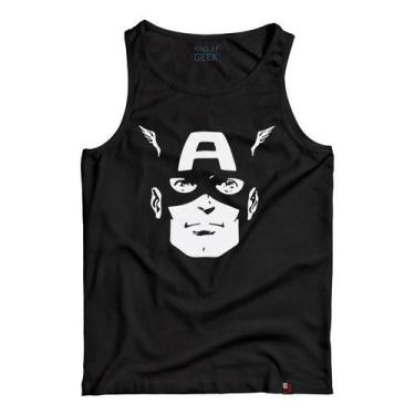 Imagem de Camiseta Regata Capitão América Retrô Camisa Vingadores Film - KING OF