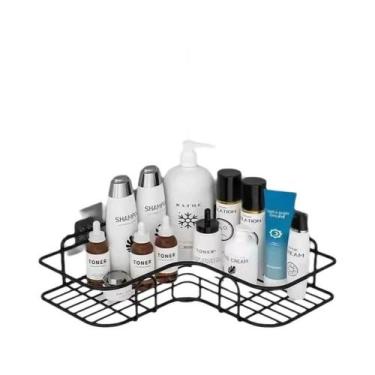 Imagem de Prateleira De Canto Para Banheiro Sem Furos, Suporte De Armazenamento 