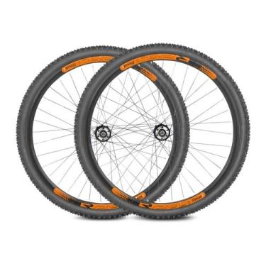 Imagem de Par de Roda Aro 29 Rimaxx Aero Cubo de Rosca Pneus e Camaras Preto Lar