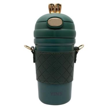 Imagem de Garrafa Térmica Rabbit Aço Inox 410ml Squeeze Esportiva, Verde escuro