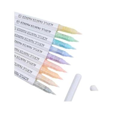 Imagem de Conjunto De Canetas Marcadoras Acrílicas Multicoloridas 9 Cores Ponta 