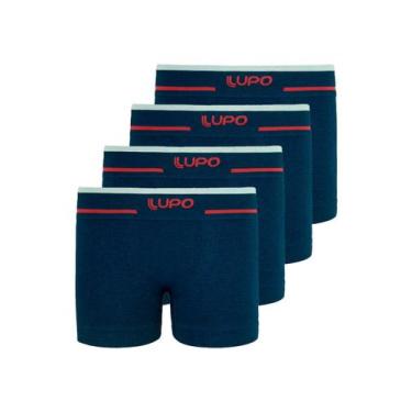 Imagem de Kit com 4 Cuecas Infantil Boxer Lupinho 137-010, Azul marinho, GG